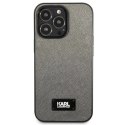 Etui Karl Lagerfeld Saffiano Plaque na iPhone 13 Pro Max 6,7" - srebrne