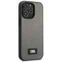 Etui Karl Lagerfeld Saffiano Plaque na iPhone 13 Pro Max 6,7" - srebrne