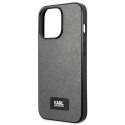 Etui Karl Lagerfeld Saffiano Plaque na iPhone 13 Pro Max 6,7" - srebrne
