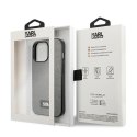 Etui Karl Lagerfeld Saffiano Plaque na iPhone 13 Pro Max 6,7" - srebrne