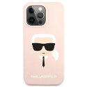 Etui Karl Lagerfeld Silicone Karl`s Head na iPhone 13 Pro / 13 6,1" - jasnoróżowe