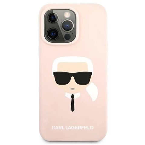Etui Karl Lagerfeld Silicone Karl`s Head na iPhone 13 Pro / 13 6,1" - jasnoróżowe