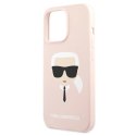 Etui Karl Lagerfeld Silicone Karl`s Head na iPhone 13 Pro / 13 6,1" - jasnoróżowe