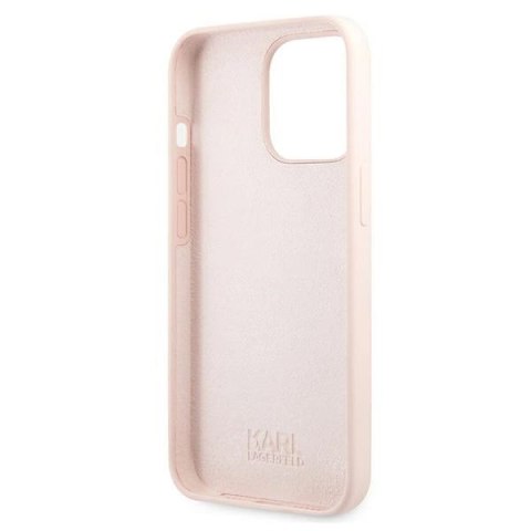 Etui Karl Lagerfeld Silicone Karl`s Head na iPhone 13 Pro / 13 6,1" - jasnoróżowe