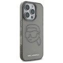 Etui Karl Lagerfeld IML Rhinestones Karl Head na iPhone 16 Pro Max 6.9" - czarne