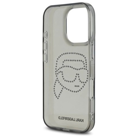 Etui Karl Lagerfeld IML Rhinestones Karl Head na iPhone 16 Pro Max 6.9" - czarne