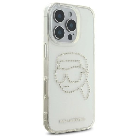 Etui Karl Lagerfeld IML Rhinestones Karl Head na iPhone 16 Pro Max 6.9" - przezroczyste