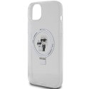 Etui Karl Lagerfeld Ring Stand Karl&Choupettte MagSafe na iPhone 15 Plus / 14 Plus 6.7" - białe