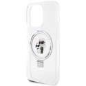 Etui Karl Lagerfeld Ring Stand Karl&Choupettte MagSafe na iPhone 15 Pro 6.1" - białe