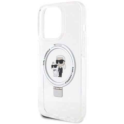 Etui Karl Lagerfeld Ring Stand Karl&Choupettte MagSafe na iPhone 15 Pro 6.1" - białe
