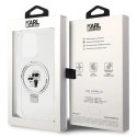 Etui Karl Lagerfeld Ring Stand Karl&Choupettte MagSafe na iPhone 15 Pro 6.1" - białe