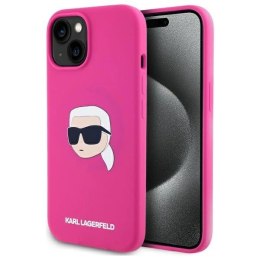 Etui Karl Lagerfeld Silicone Karl Head Print MagSafe na iPhone 15 6.1