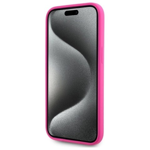 Etui Karl Lagerfeld Silicone Karl Head Print MagSafe na iPhone 15 6.1" - fuksja