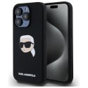 Etui Karl Lagerfeld Silicone Karl Head Print MagSafe na iPhone 15 Pro 6.1" - czarne