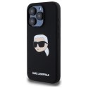 Etui Karl Lagerfeld Silicone Karl Head Print MagSafe na iPhone 15 Pro 6.1" - czarne