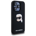Etui Karl Lagerfeld Silicone Karl Head Print MagSafe na iPhone 15 Pro 6.1" - czarne