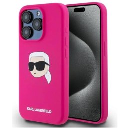 Etui Karl Lagerfeld Silicone Karl Head Print MagSafe na iPhone 15 Pro 6.1