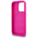 Etui Karl Lagerfeld Silicone Karl Head Print MagSafe na iPhone 15 Pro 6.1" - fuksja