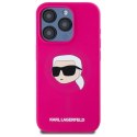 Etui Karl Lagerfeld Silicone Karl Head Print MagSafe na iPhone 15 Pro Max 6.7" - fuksja