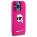 Etui Karl Lagerfeld Silicone Karl Head Print MagSafe na iPhone 15 Pro Max 6.7" - fuksja