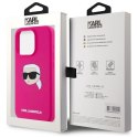 Etui Karl Lagerfeld Silicone Karl Head Print MagSafe na iPhone 15 Pro Max 6.7" - fuksja