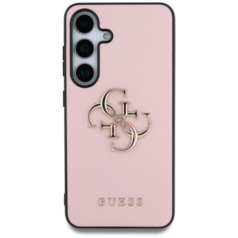 Etui Guess Grained Big 4G Logo Small Classic Logo do Samsung Galaxy S25 Plus różowy