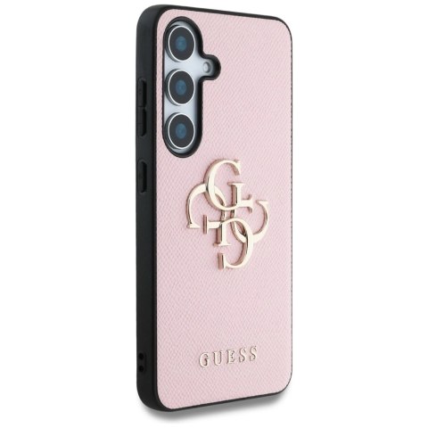 Etui Guess Grained Big 4G Logo Small Classic Logo do Samsung Galaxy S25 Plus różowy