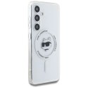 Etui Karl Lagerfeld Button Choupette Head Printed Logo MagSafe Samsung Galaxy S25 Plus biały