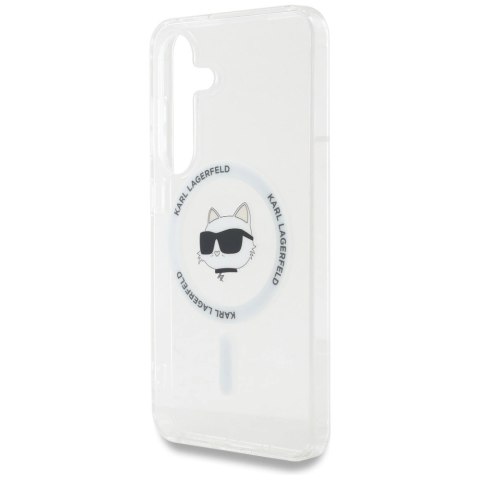 Etui Karl Lagerfeld Button Choupette Head Printed Logo MagSafe Samsung Galaxy S25 Plus biały