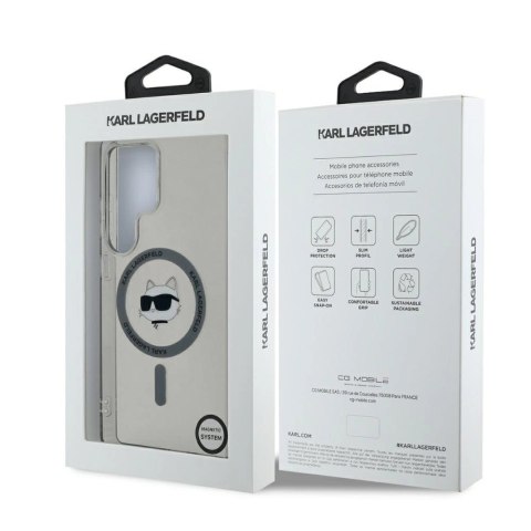 Etui Karl Lagerfeld Button Choupette Head Printed Logo MagSafe Samsung Galaxy S25 Ultra czarny