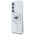 Etui Karl Lagerfeld Button Choupette Head Printed Logo MagSafe Samsung Galaxy S25 biały