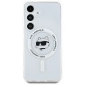 Etui Karl Lagerfeld Button Choupette Head Printed Logo MagSafe Samsung Galaxy S25 biały