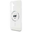 Etui Karl Lagerfeld Button Choupette Head Printed Logo MagSafe Samsung Galaxy S25 biały