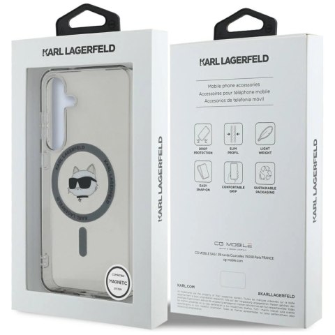 Etui Karl Lagerfeld Button Choupette Head Printed Logo MagSafe Samsung Galaxy S25 czarny