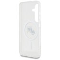Etui Karl Lagerfeld Button Karl & Choupette Heads Printed Logo MagSafe Samsung Galaxy S25 biały