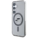 Etui Karl Lagerfeld Button Karl & Choupette Heads Printed Logo MagSafe Samsung Galaxy S25 czarny