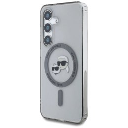 Etui Karl Lagerfeld Button Karl & Choupette Heads Printed Logo MagSafe Samsung Galaxy S25 czarny