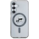 Etui Karl Lagerfeld Button Karl & Choupette Heads Printed Logo MagSafe Samsung Galaxy S25 czarny