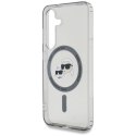 Etui Karl Lagerfeld Button Karl & Choupette Heads Printed Logo MagSafe Samsung Galaxy S25 czarny
