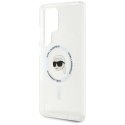 Etui Karl Lagerfeld Button Karl Head Printed Logo MagSafe Samsung Galaxy S25 Ultra biały