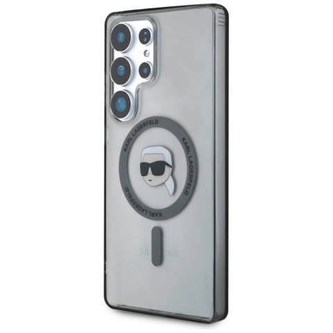 Etui Karl Lagerfeld Button Karl Head Printed Logo MagSafe Samsung Galaxy S25 Ultra czarny