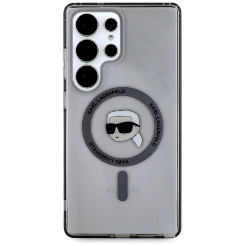 Etui Karl Lagerfeld Button Karl Head Printed Logo MagSafe Samsung Galaxy S25 Ultra czarny