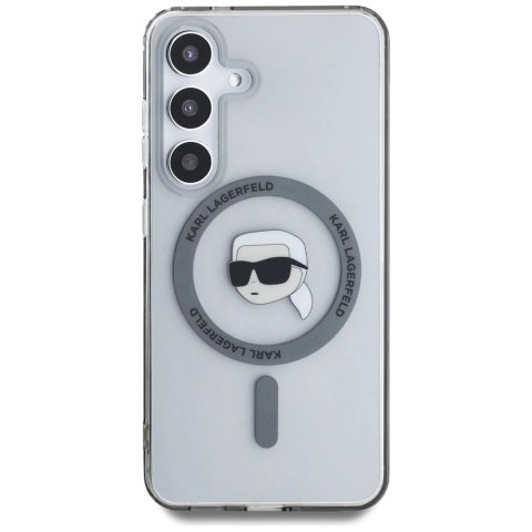 Etui Karl Lagerfeld Button Karl Head Printed Logo MagSafe Samsung Galaxy S25 czarny