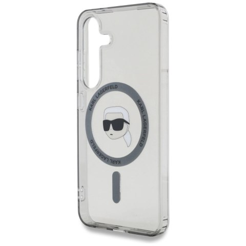 Etui Karl Lagerfeld Button Karl Head Printed Logo MagSafe Samsung Galaxy S25 czarny