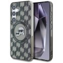 Etui Karl Lagerfeld Button Karl&Choupette Heads On KL Pattern MagSafe Samsung Galaxy S25 czarny