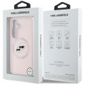 Etui Karl Lagerfeld Silicone Double Heads And Circle MagSafe Samsung Galaxy S25 Plus różowy