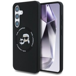 Etui Karl Lagerfeld Silicone Double Heads And Circle MagSafe Samsung Galaxy S25 czarny