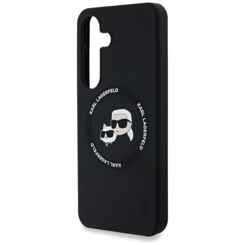 Etui Karl Lagerfeld Silicone Double Heads And Circle MagSafe Samsung Galaxy S25 czarny