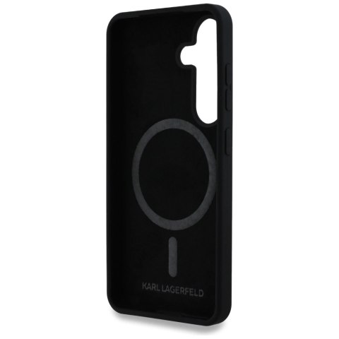 Etui Karl Lagerfeld Silicone Double Heads And Circle MagSafe Samsung Galaxy S25 czarny
