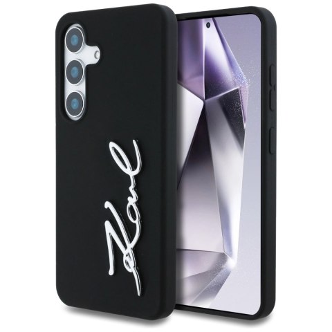 Etui Karl Lagerfeld Silicone Metal Signature Logo Samsung Galaxy S25 czarny